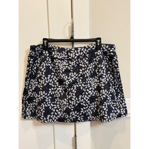 BlevonH Womens Black White Leaf Print Athletic Tennis Golf Skort Size 2XL